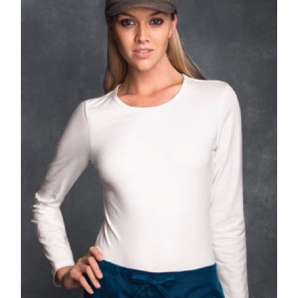 Cherokee Tops - NWT CHEROKEE WORKWEAR LONG SLEEVE SCRUB TEE WHITE